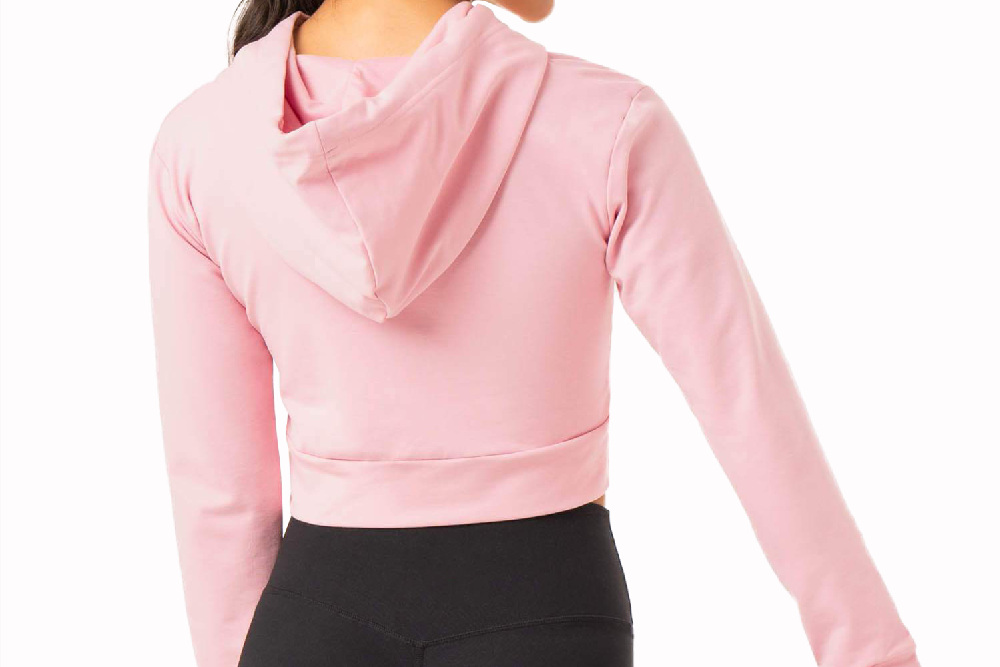 Flirtitude Active Women's Sweater Cropped Workout Activewear Pink Hoodie  Size XL