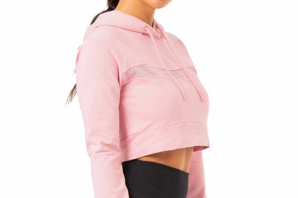 Pink Women's Workout Clothing Sweat Shirt Hoodies Side