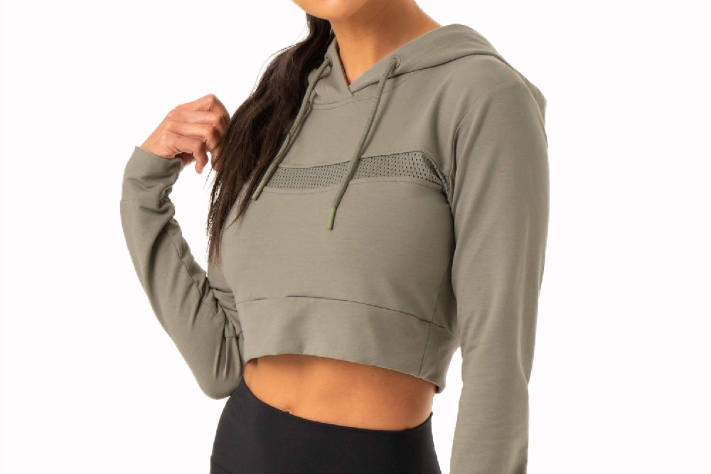 Brown Women's Workout Clothing Sweat Shirt Hoodies Side