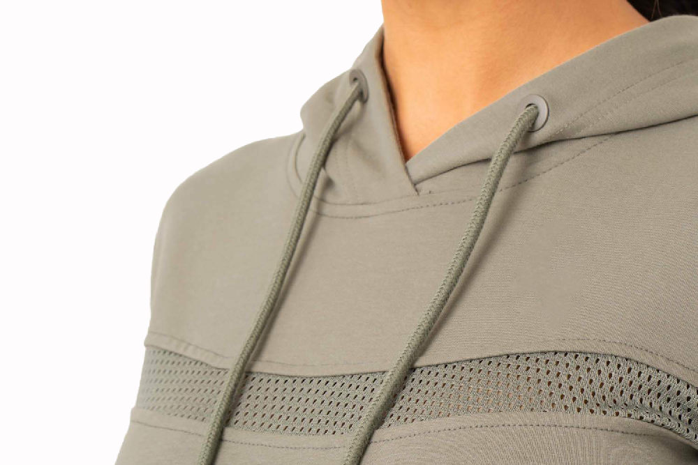 Brown Women's Workout Clothing Sweat Shirt Hoodies Lace