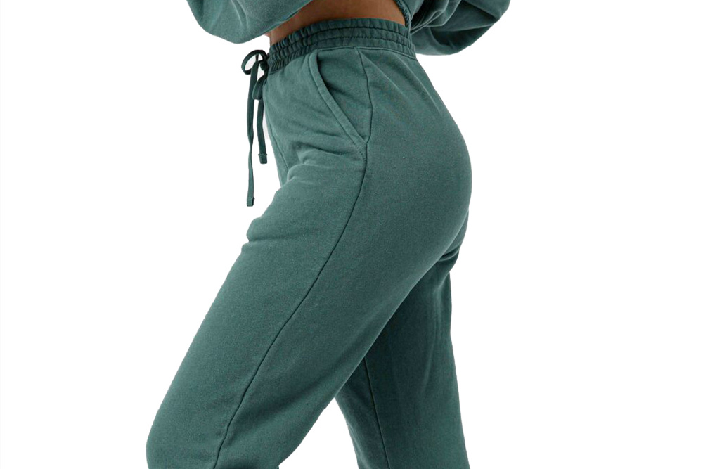 Women Green Fleece Jogger Pants