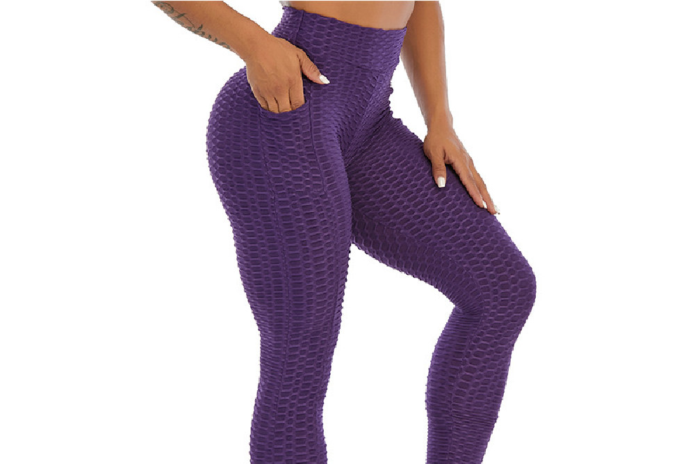 Purple Women's Workout Side Clothing Yoga Leggings Side