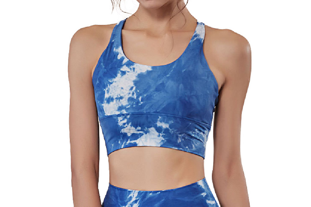 Blue Women's Yoga Clothing Sports Bra Front