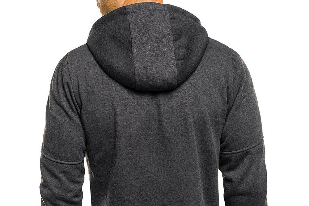 Grey Men's Sports Clothing Fleece Softshell Jacket Back