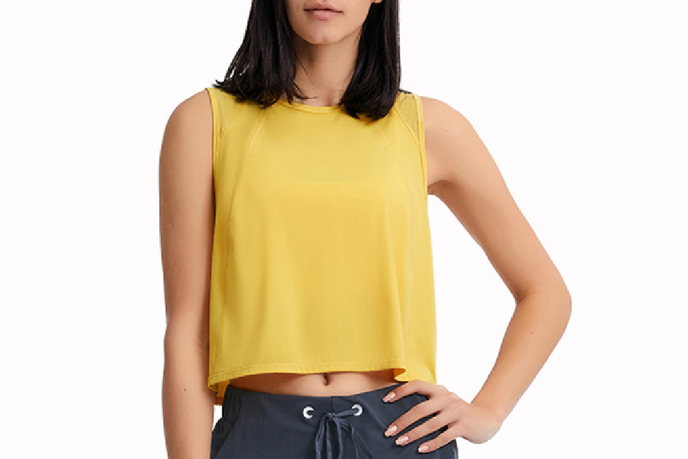 Yellow Women Gym Clothing Tank