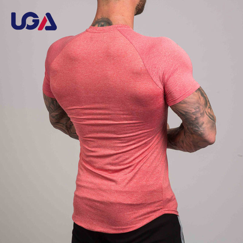 Workout Polyester Spandex Slim Fit T Shirt Gym Sports Fitness ...