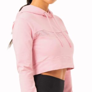 Pink Women's Workout Clothing Sweat Shirt Hoodies Side