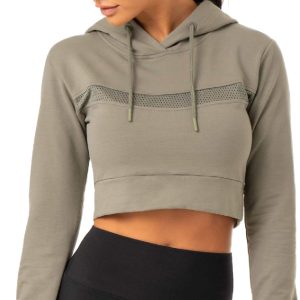 Brown Women's Workout Clothing Sweat Shirt Hoodies Front